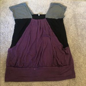Vanity purple black grey tank top blouse